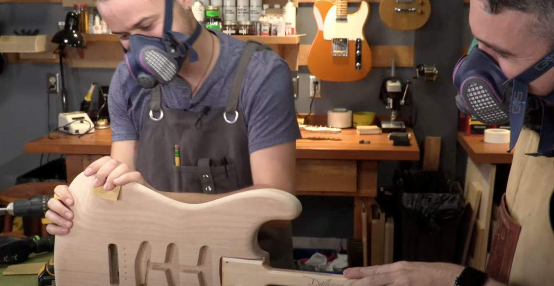 Sanding curved edges of guitar body
