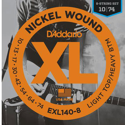 D'Addario XL Nickel Wound 8-String Electric Guitar Strings