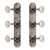 Golden Age Restoration Tuners for Solid Peghead Guitar with Scallop-end, Relic Nickel, White Knobs