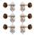 Waverly Guitar Tuners with Dark Tortoise Knobs for Solid Pegheads, Nickel, 3L/3R