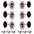 Schertler Guitar Tuning Keys for 3+3 Solid Pegheads - Ebony Knobs, Satin chrome with ebony
