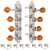 Waverly F-style Mandolin Machines with Amber Knobs, Bright Nickel
